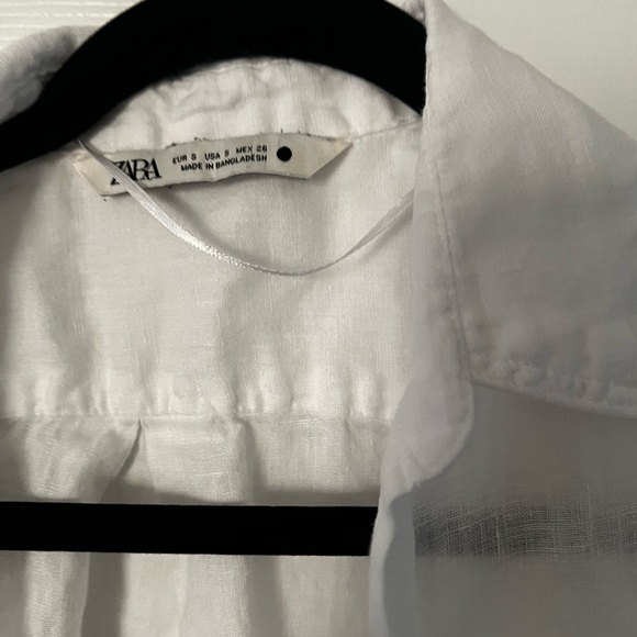 Zara Linen 3/4 Sleeves Blouse - Picture 3 of 4